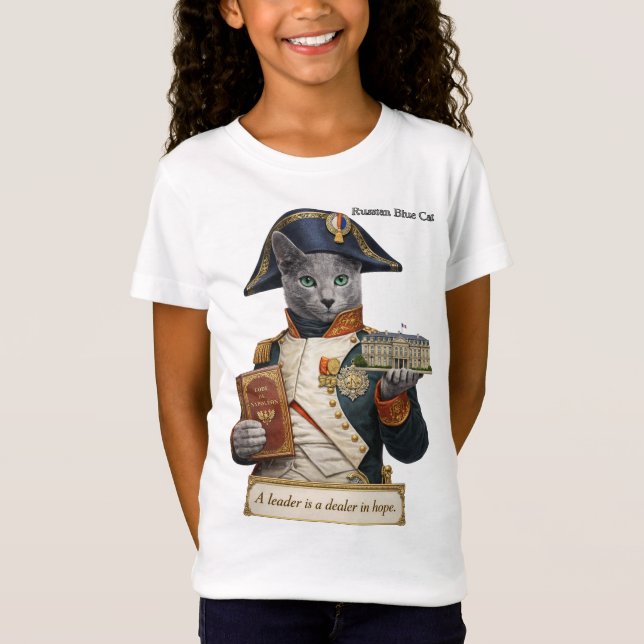 Rysk Blå Napoleon Bonaparte Katt T Shirt (Framsida)
