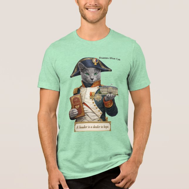 Rysk Blå Napoleon Bonaparte Katt T Shirt (Framsida)