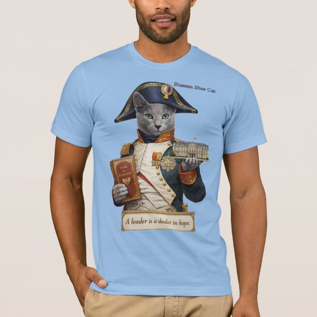 Rysk Blå Napoleon Bonaparte Katt T Shirt (Framsida)