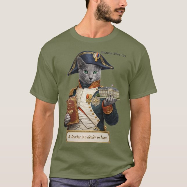 Rysk Blå Napoleon Bonaparte Katt T Shirt (Framsida)