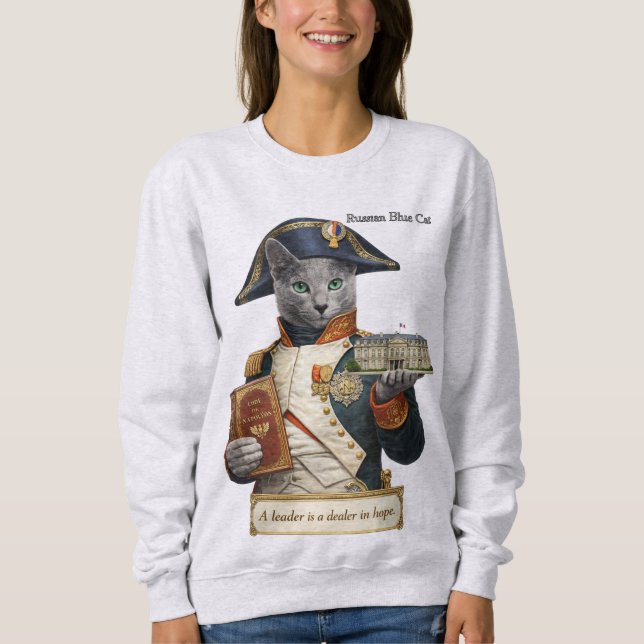 Rysk Blå Napoleon Bonaparte Katt T Shirt (Framsida)