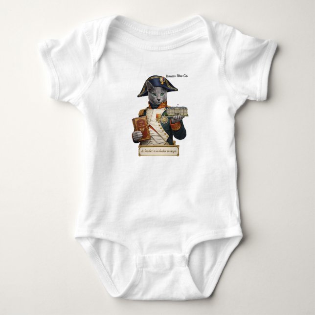 Rysk Blå Napoleon Bonaparte Katt T Shirt (Framsida)