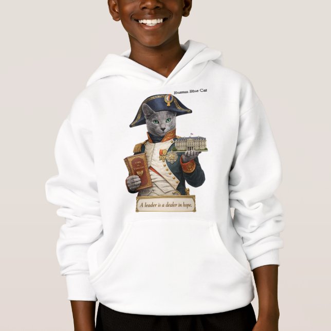 Rysk Blå Napoleon Bonaparte Katt T Shirt (Framsida)
