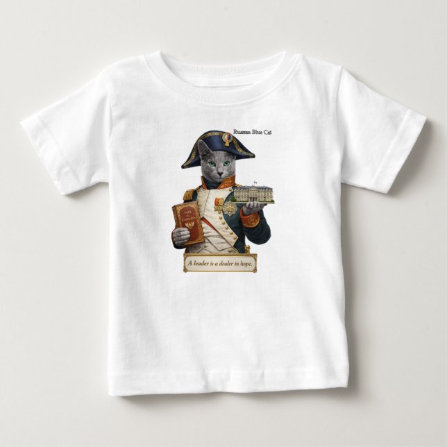 Rysk Blå Napoleon Bonaparte Katt T Shirt (Framsida)