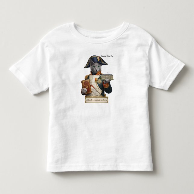 Rysk Blå Napoleon Bonaparte Katt T Shirt (Framsida)