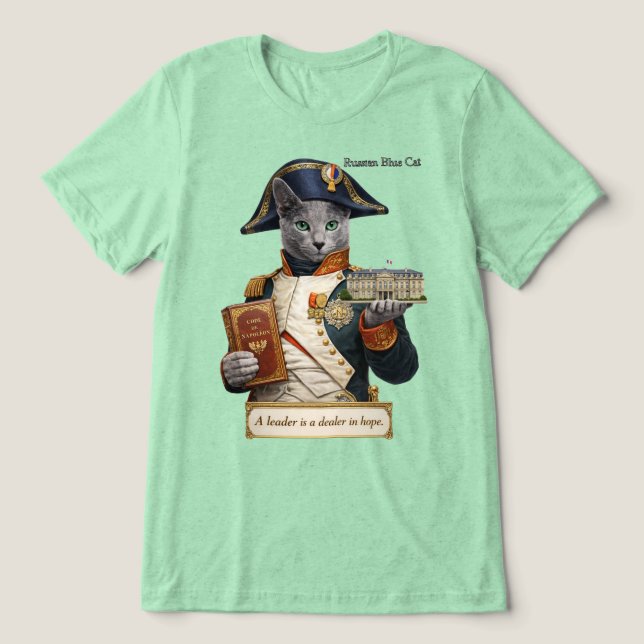 Rysk Blå Napoleon Bonaparte Katt T Shirt (Design Framsida)