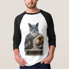 Rysk Blå Plato Katt T Shirt