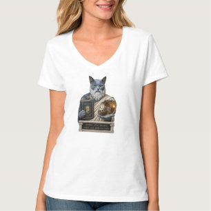 Rysk Blå Plato Katt T Shirt