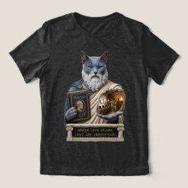 Rysk Blå Plato Katt T Shirt