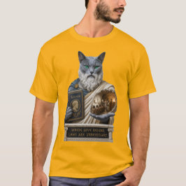 Rysk Blå Plato Katt T Shirt