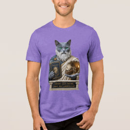 Rysk Blå Plato Katt T Shirt