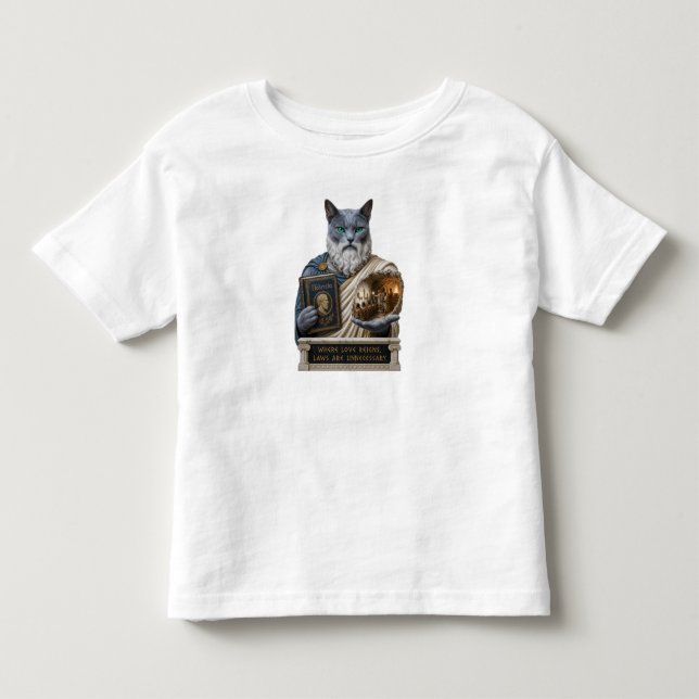 Rysk Blå Plato Katt T Shirt (Framsida)