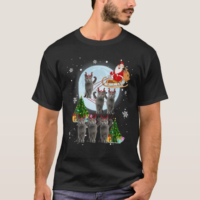 Rysk blå renska jul Rysk blå klump L T Shirt (Framsida)