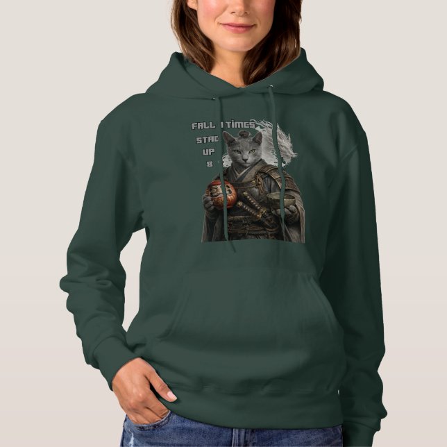 Rysk Blå Samurajkatt T Shirt (Framsida)