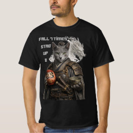Rysk Blå Samurajkatt T Shirt