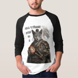 Rysk Blå Samurajkatt T Shirt