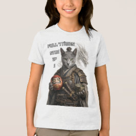Rysk Blå Samurajkatt T Shirt
