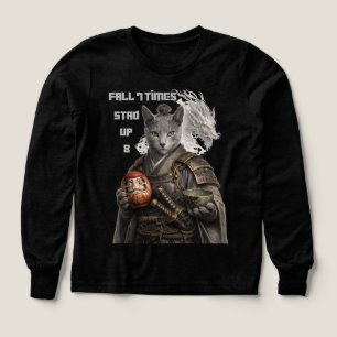 Rysk Blå Samurajkatt T Shirt