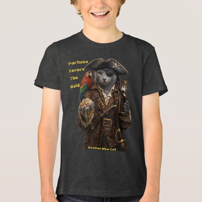 Rysk Blå Sjörovskatt – Lycka Gunstar De Modiga T Shirt (Framsida)
