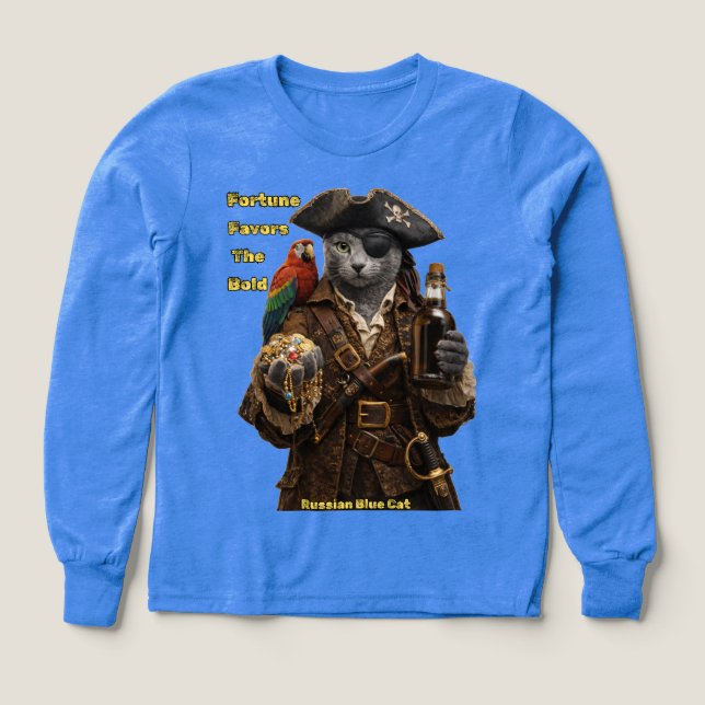 Rysk Blå Sjörovskatt – Lycka Gunstar De Modiga T Shirt (Design framsida)