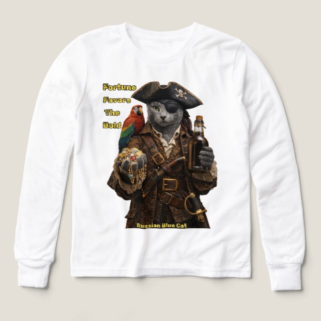 Rysk Blå Sjörovskatt – Lycka Gunstar De Modiga T Shirt (Design framsida)