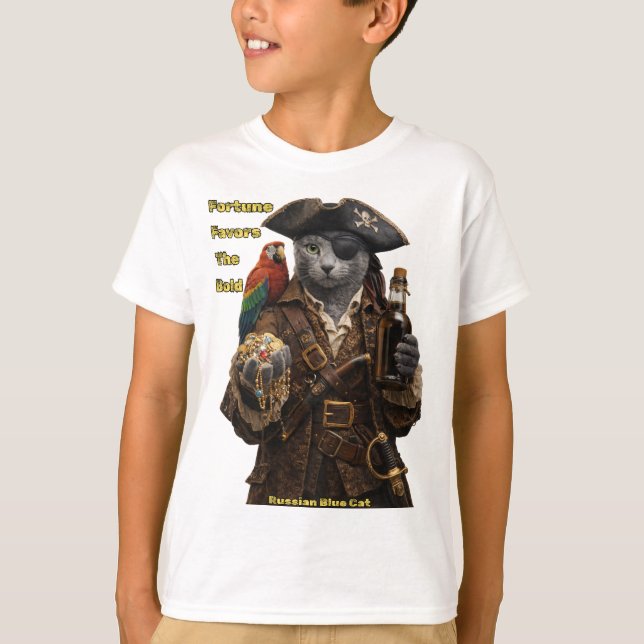 Rysk Blå Sjörovskatt – Lycka Gunstar De Modiga T Shirt (Framsida)