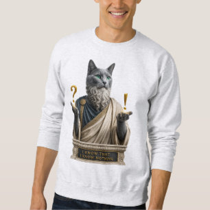 Rysk Blå Socrates Katt Lång Ärmad Tröja
