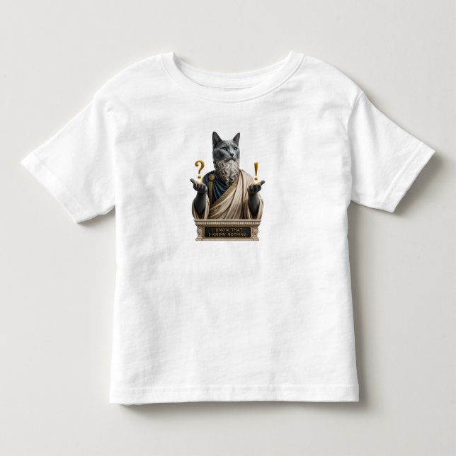 Rysk Blå Socrates Katt T Shirt (Framsida)