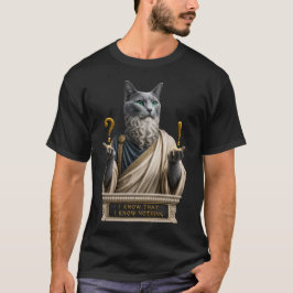 Rysk Blå Socrates Katt T Shirt