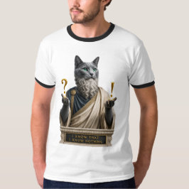 Rysk Blå Socrates Katt T Shirt