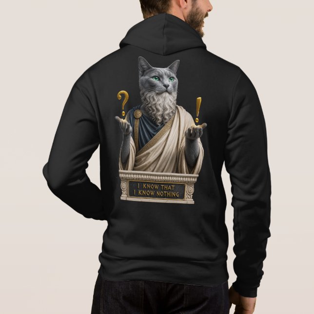 Rysk Blå Socrates Katt T Shirt (Baksida)