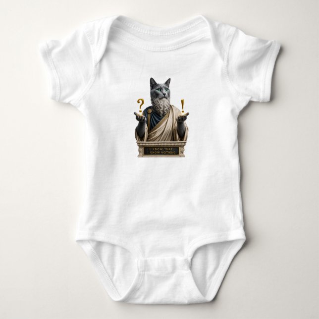 Rysk Blå Socrates Katt T Shirt (Framsida)