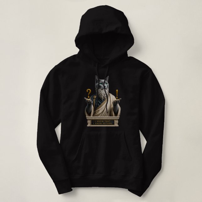 Rysk Blå Socrates Katt T Shirt (Design framsida)