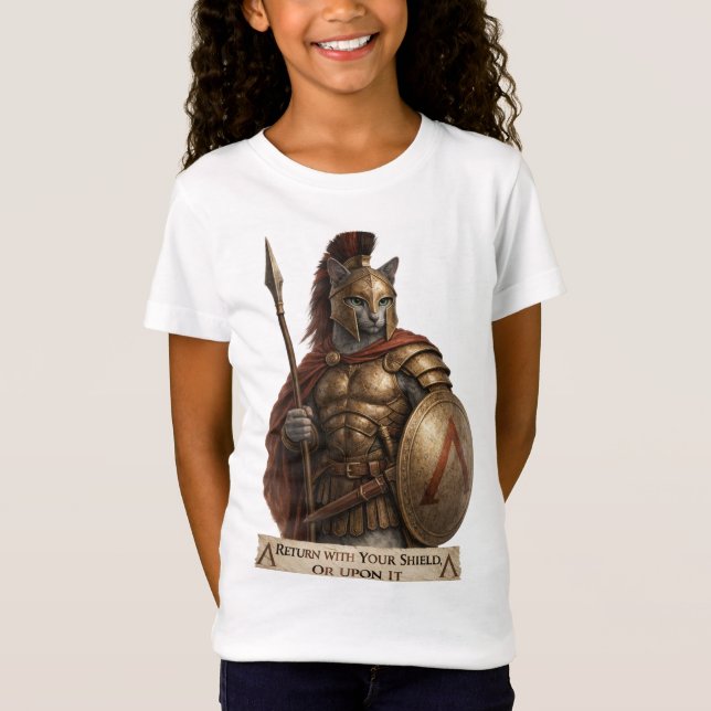 Rysk blå spartansk katt t shirt (Framsida)