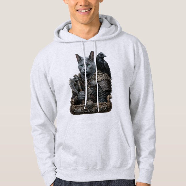Rysk Blå Veteran Odin’s Cat Hoodie (Framsida)