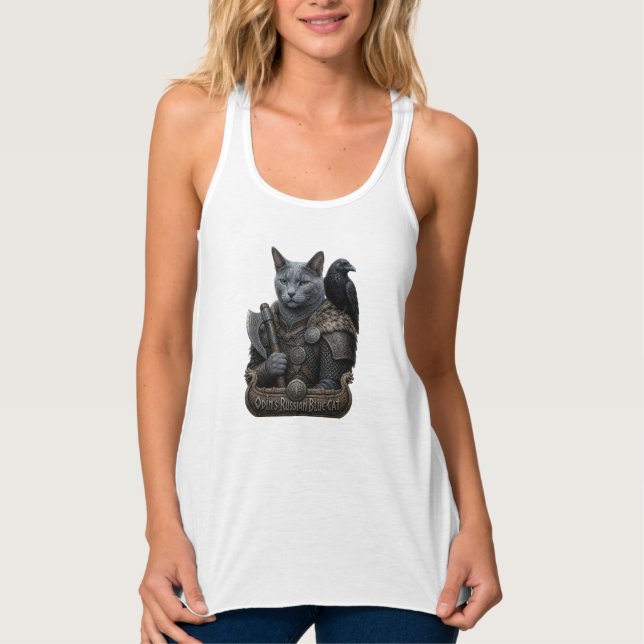 Rysk Blå Veteran Odin’s Cat Linne Med Racerback (Framsida)