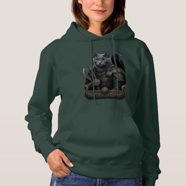 Rysk Blå Veteran Odin’s Cat T Shirt (Framsida)