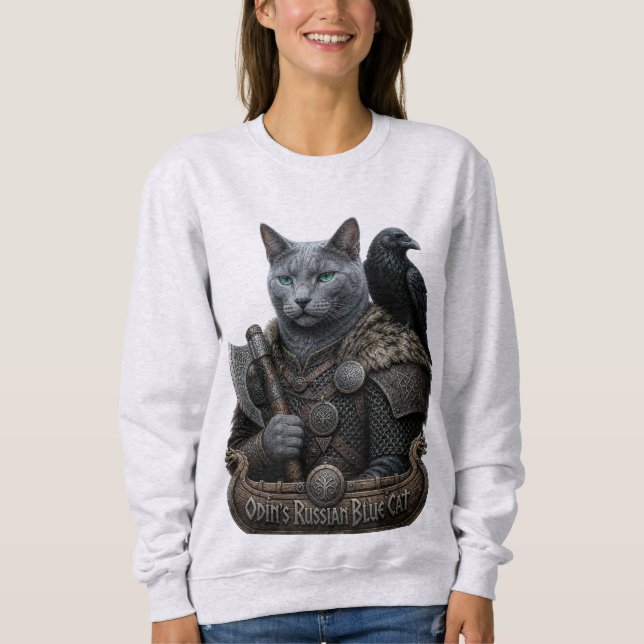Rysk Blå Veteran Odin’s Cat T Shirt (Framsida)