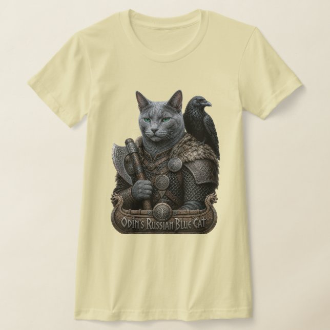 Rysk Blå Veteran Odin’s Cat T Shirt (Laydown)
