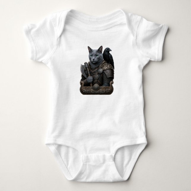 Rysk Blå Veteran Odin’s Cat T Shirt (Framsida)