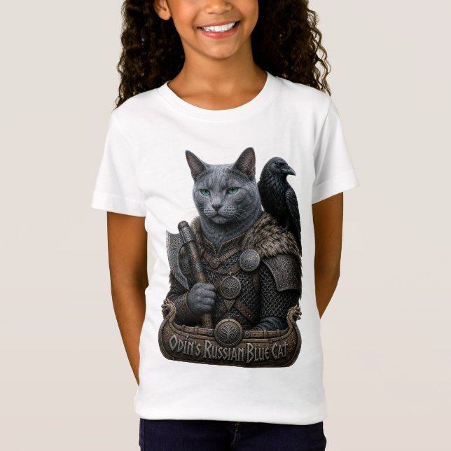 Rysk Blå Veteran Odin’s Cat T Shirt (Framsida)