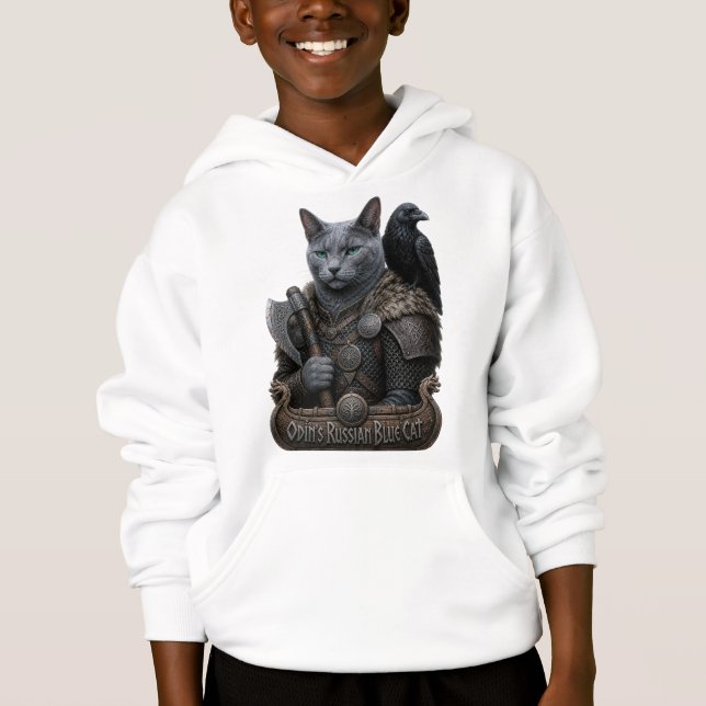 Rysk Blå Veteran Odin’s Cat T Shirt (Framsida)
