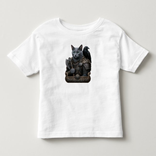 Rysk Blå Veteran Odin’s Cat T Shirt (Framsida)