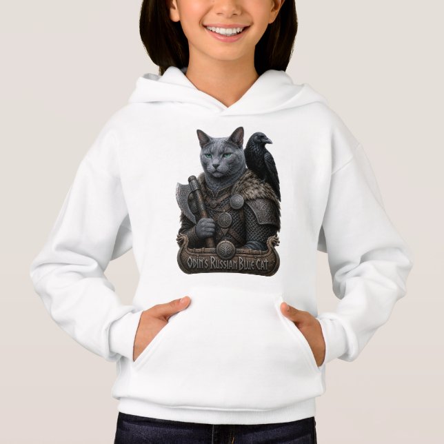 Rysk Blå Veteran Odin’s Cat T Shirt (Framsida)