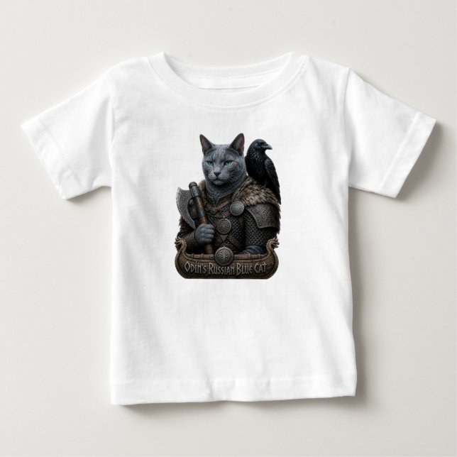 Rysk Blå Veteran Odin’s Cat T Shirt (Framsida)