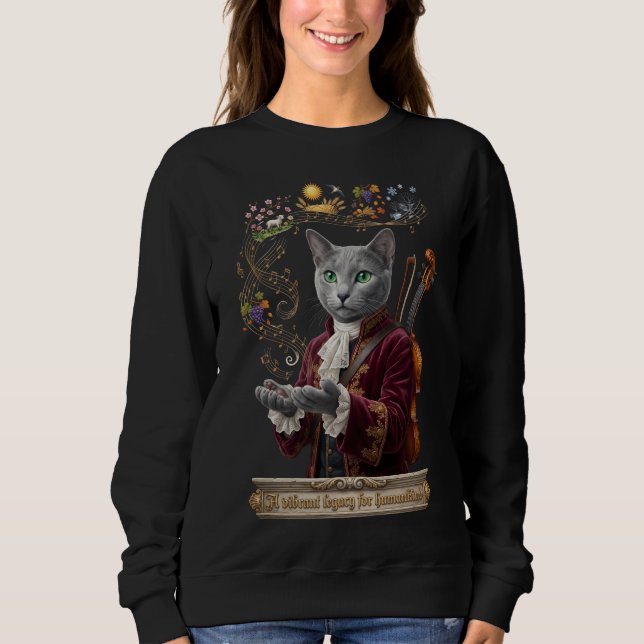 Rysk Blå Vivaldi Katt: Ett Levande Arv T Shirt (Framsida)
