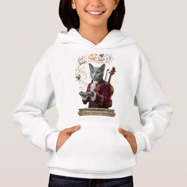 Rysk Blå Vivaldi Katt: Ett Levande Arv T Shirt (Framsida)