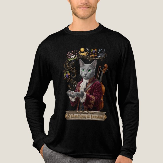Rysk Blå Vivaldi Katt: Ett Levande Arv T Shirt (Framsida)