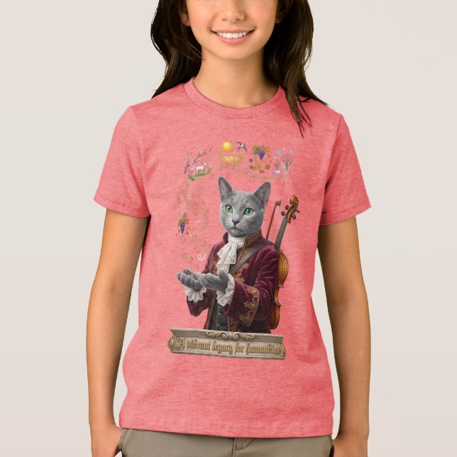 Rysk Blå Vivaldi Katt: Ett Levande Arv T Shirt (Framsida)