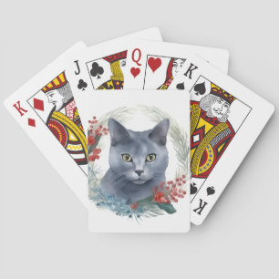 Rysk blått katt jul, andningsfest casinokort